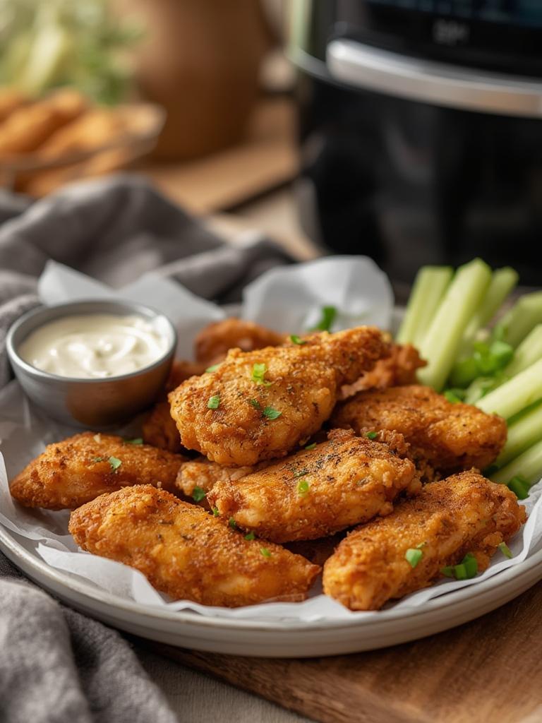 Air Fryer Chicken Tenders served