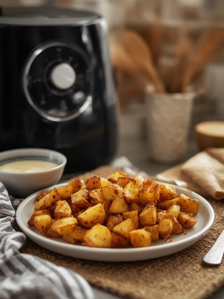 Air Fryer Potatoes served