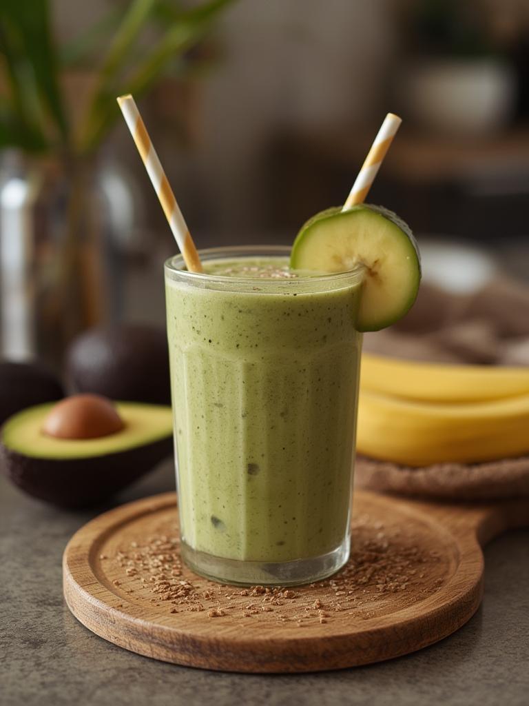 Avocado Banana Smoothie served