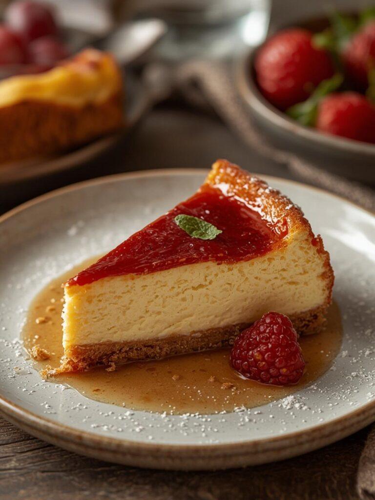 Basque Cheesecake served