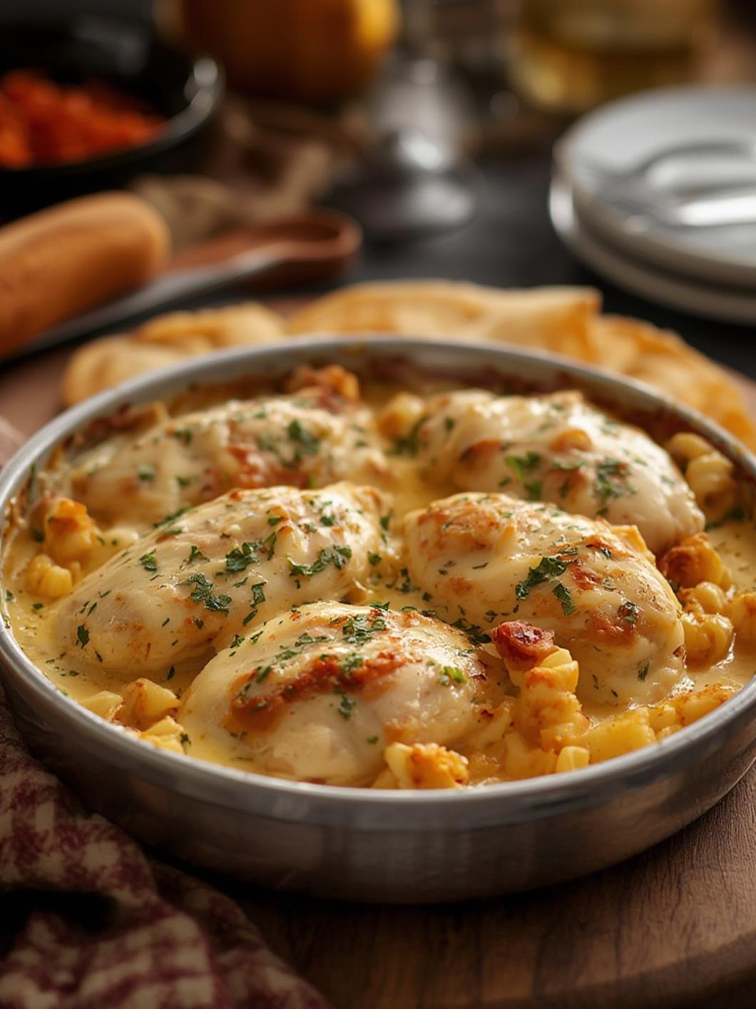 Chicken Alfredo Bake