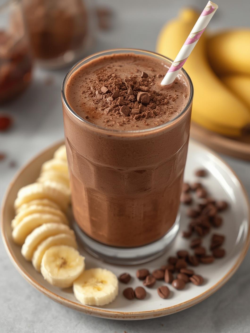 Chocolate Banana Muscle Smoothie served