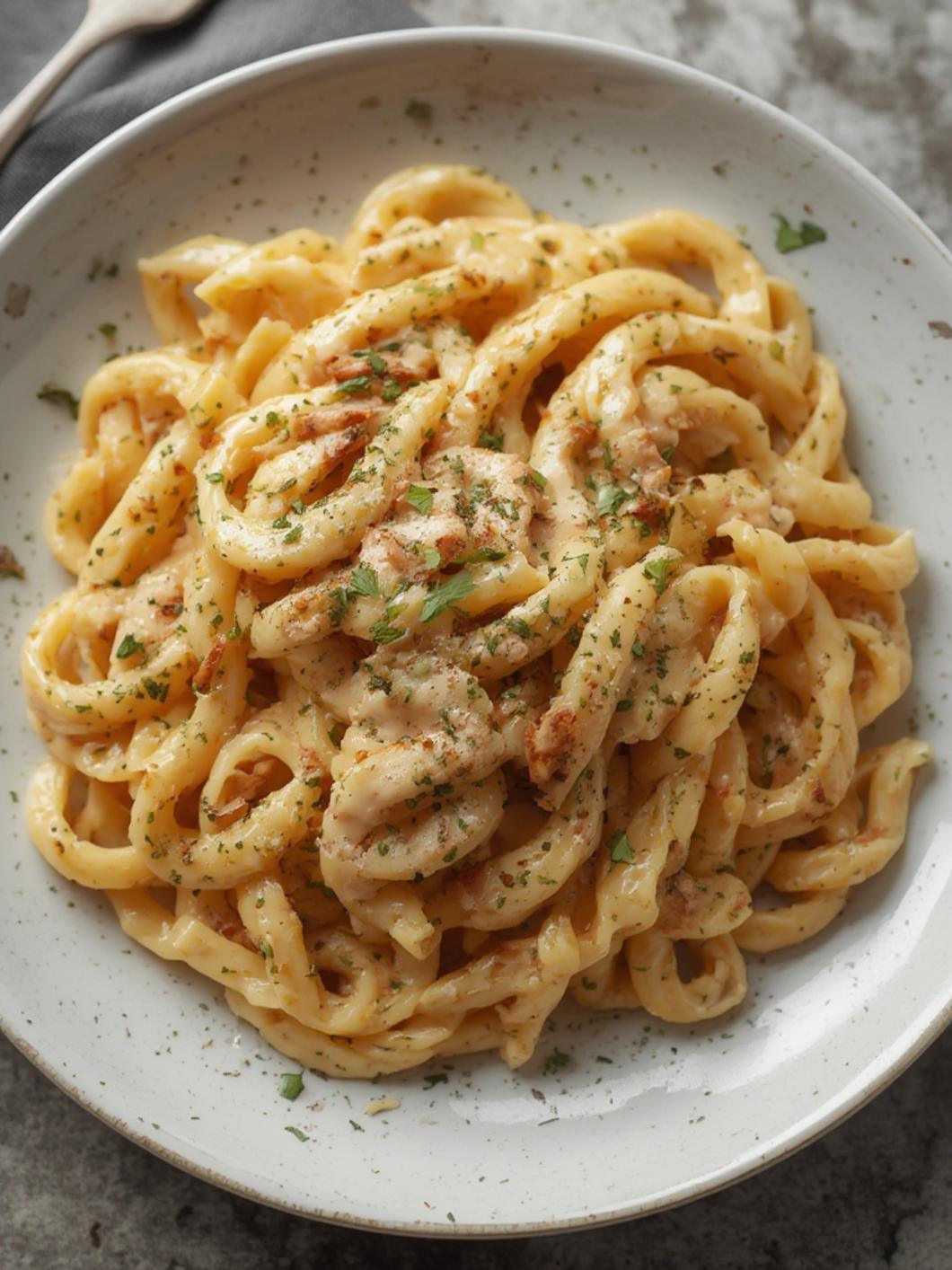 Creamy Boursin Pasta served
