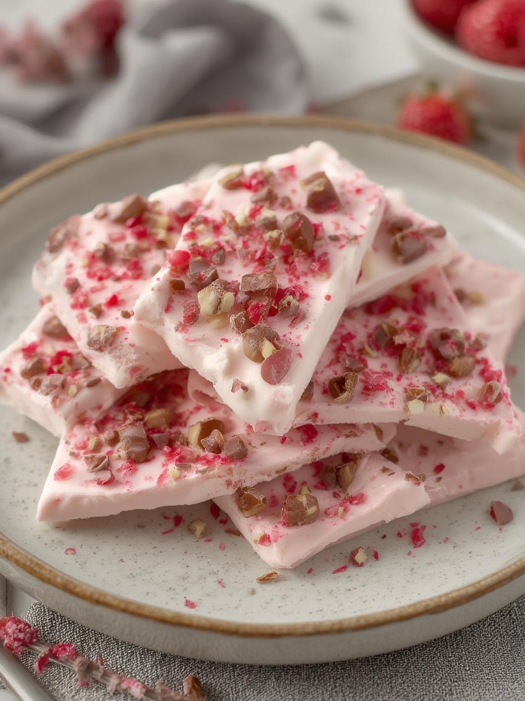 Frozen Yogurt Bark served