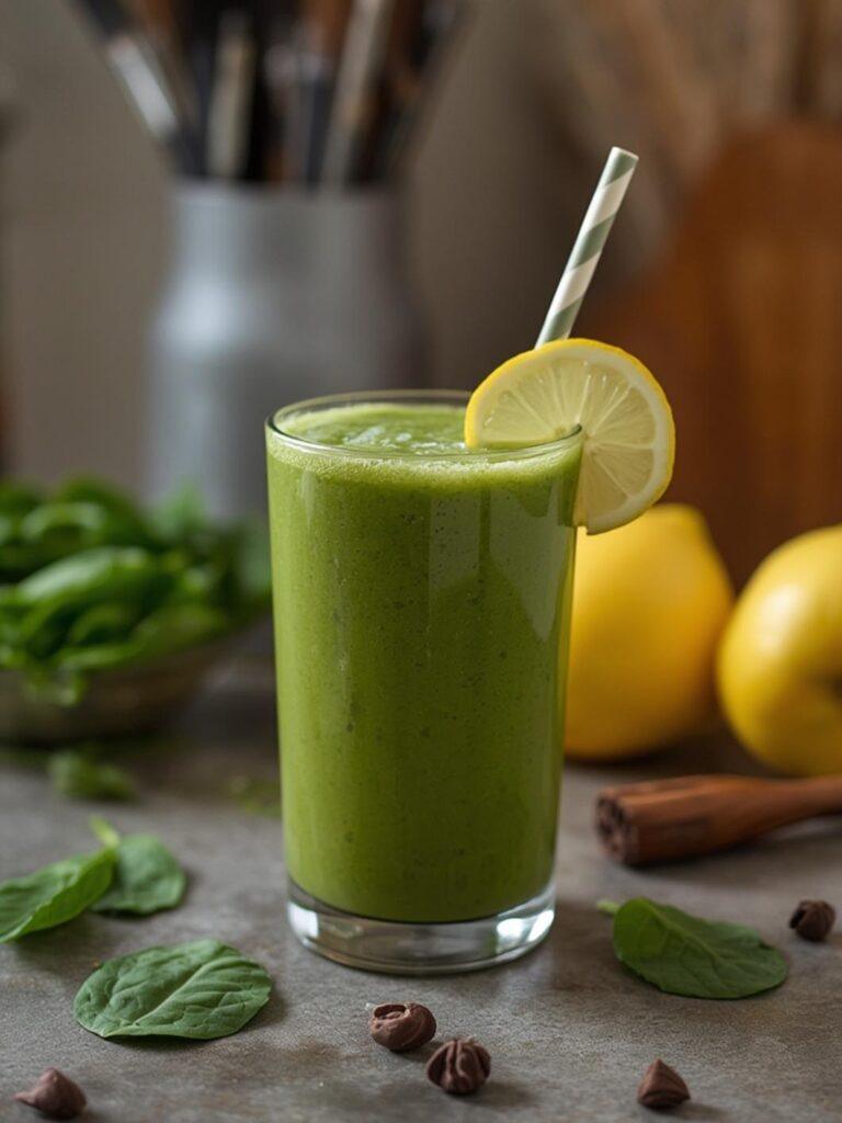 Green Detox Smoothie (Spinach + Apple + Lemon)
