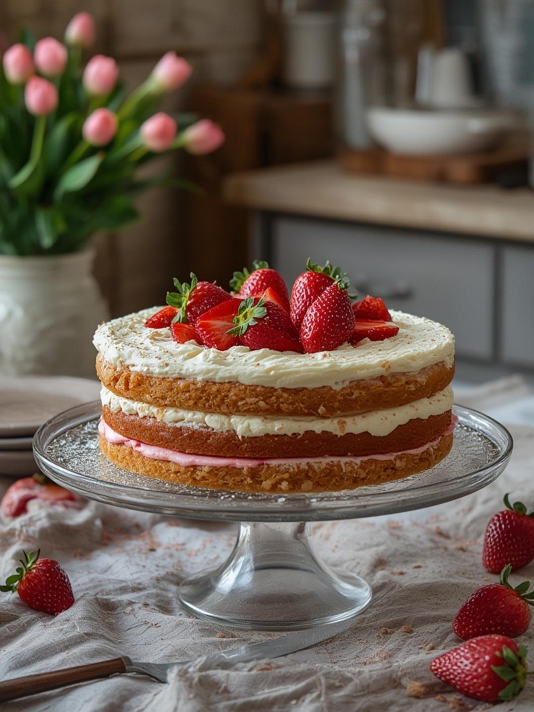 Strawberry Crunch Cake