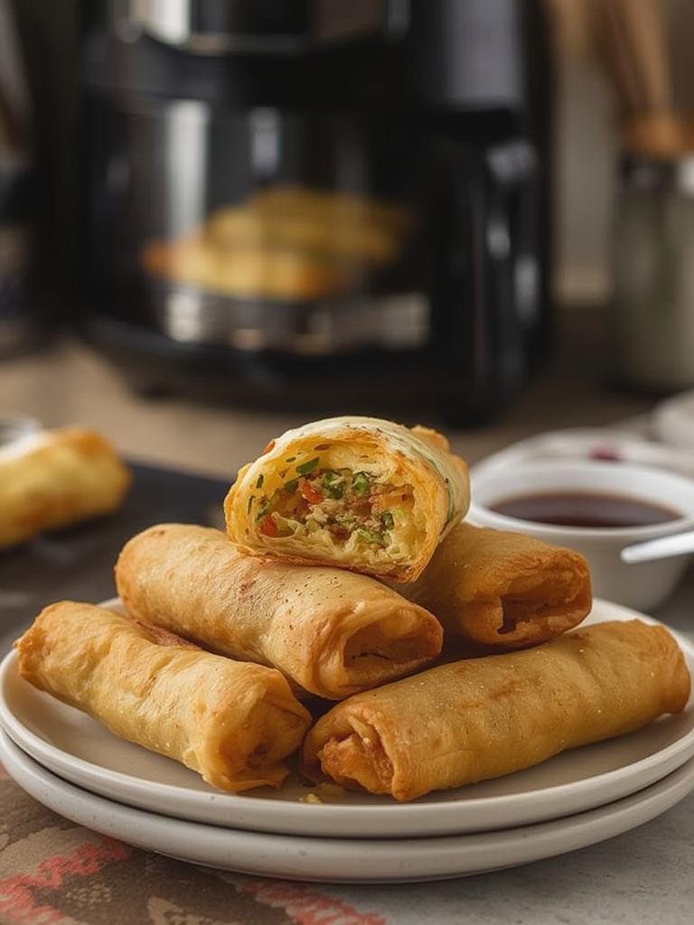 Air Fryer Egg Rolls served