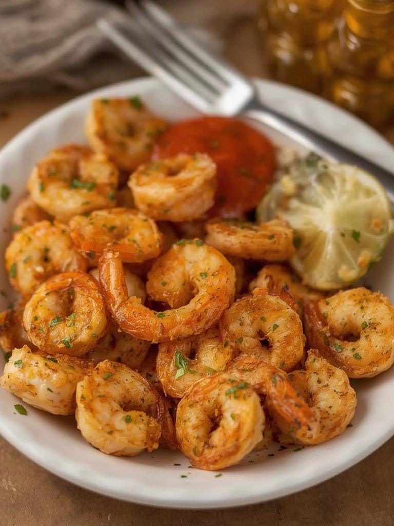 Air Fryer Shrimp served