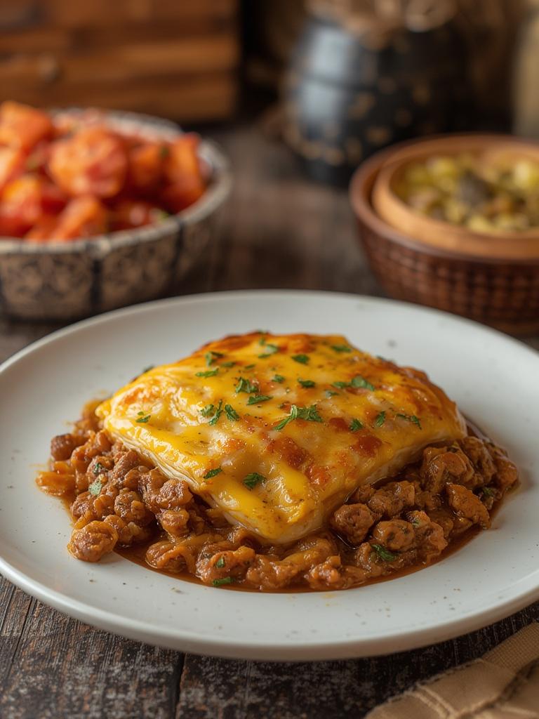 Amish Hamburger Steak Bake served