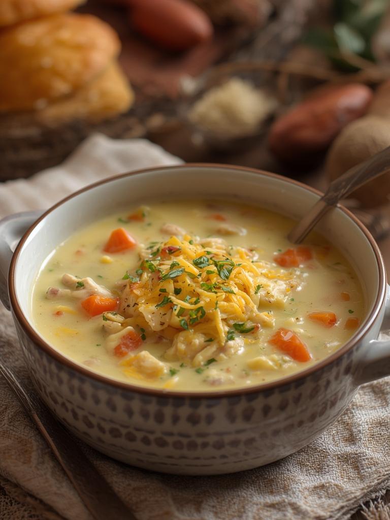 Chicken Pot Pie Soup served