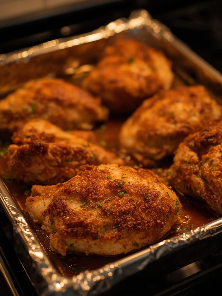 Crispy Oven Chicken Thighs served