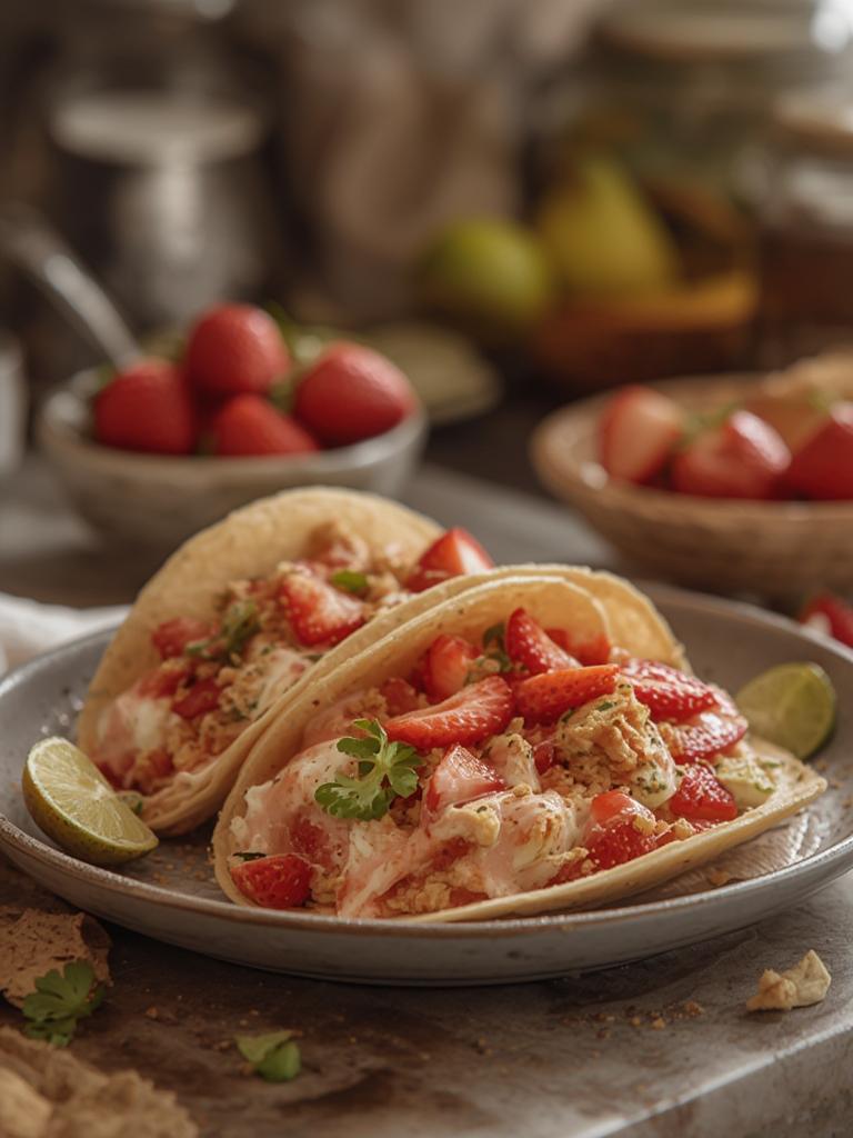 Strawberry Crunch Cheesecake Tacos