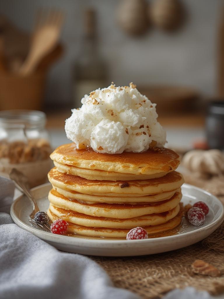 Fluffy Cloud Pancake Stack served
