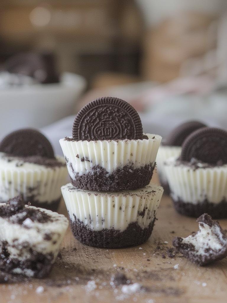 No-Bake Oreo Cheesecake Cups served
