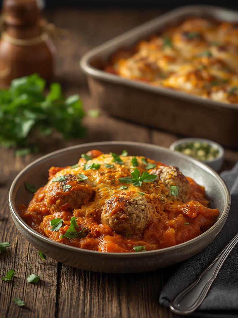 Dump and Bake Meatball Casserole