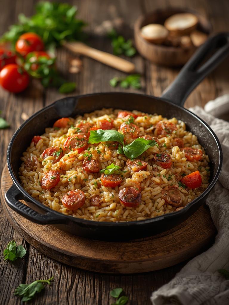 Mediterranean Orzo Skillet