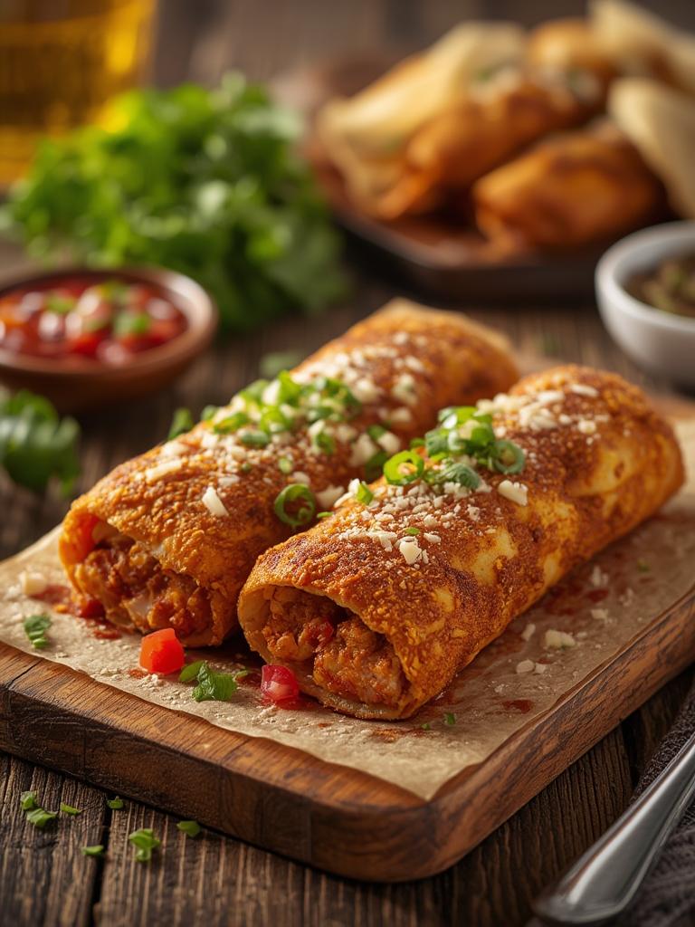 Oven-Fried Chicken Chimichangas