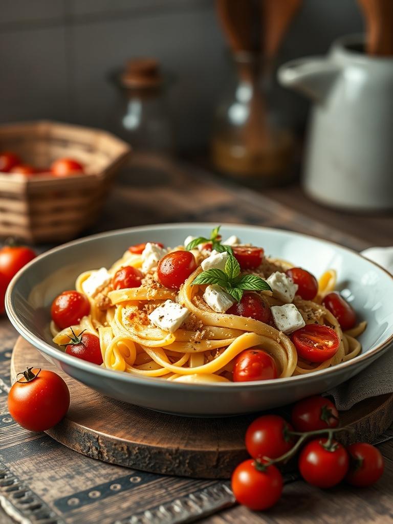 Baked Feta Pasta with Cherry Tomatoes