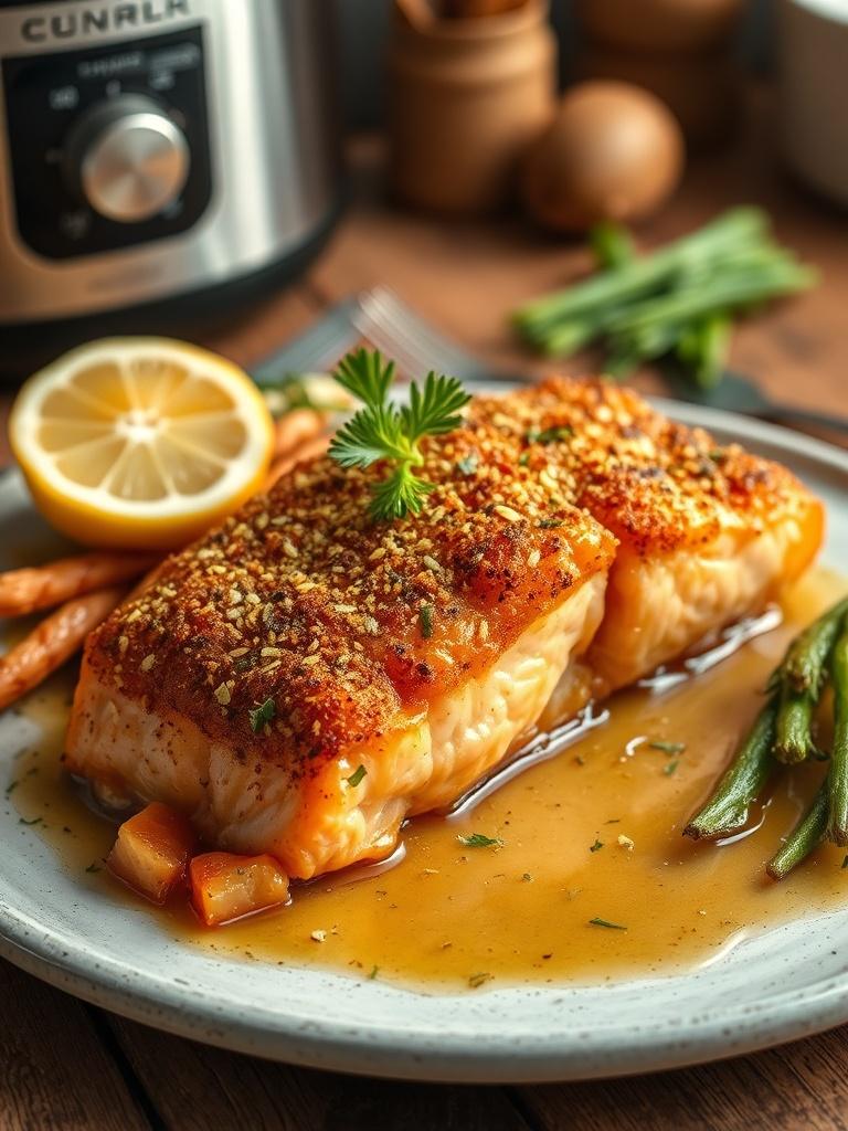 Crispy Air Fryer Honey Garlic Salmon