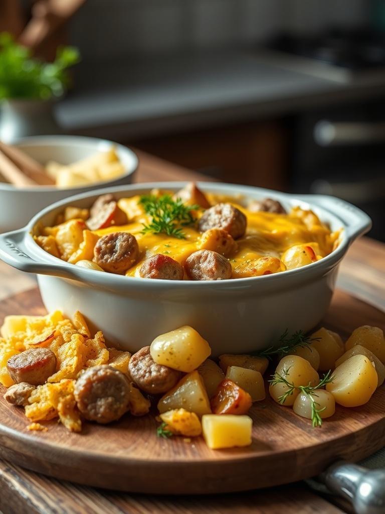 Easy Cheesy Potato & Sausage Casserole