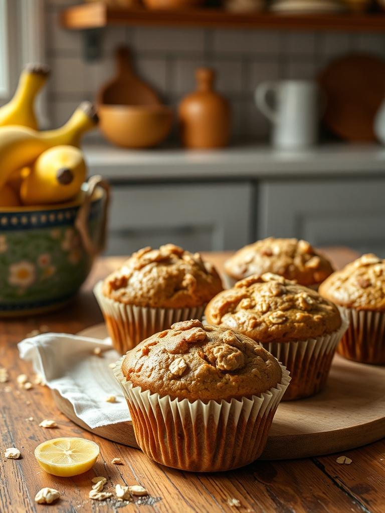 Healthy Banana Oatmeal Muffins (No Sugar)