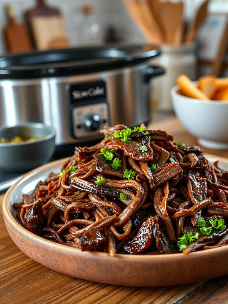 Slow Cooker Shredded Balsamic Beef