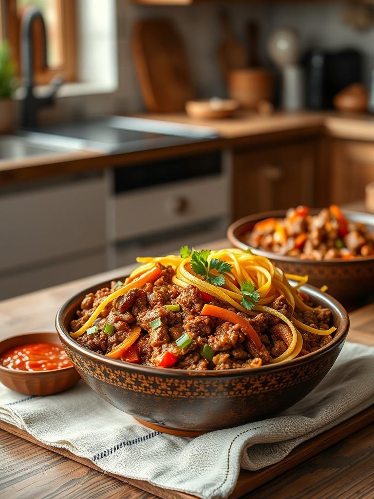 Viral Hot Honey Ground Beef Bowls